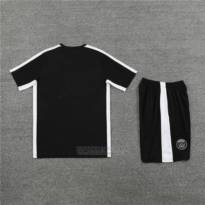 Fato de Treino Paris Saint-Germain Manga Curta 2023-2024 Preto - Calcas Curta